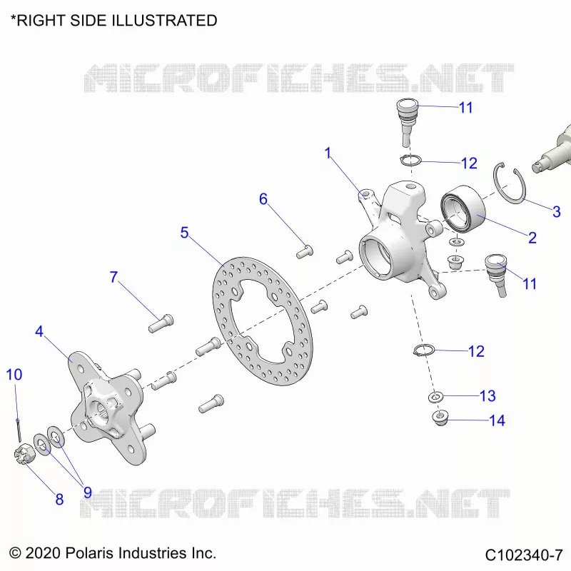 SUSPENSIÃ“N DELANTERA HUB, KNUCKLE AND BRAKE DISC