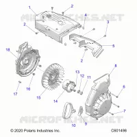 ENGINE, BLOWER HOUSING AND ARRANQUE DE RETROCESO