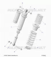 SUSPENSION, REAR MONTAJE DE DESCARGA