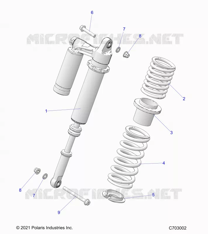 SUSPENSION, REAR MONTAJE DE DESCARGA