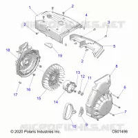 ENGINE, BLOWER HOUSING AND ARRANQUE DE RETROCESO