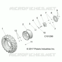 RUEDAS, FRONT TIRE AND BRAKE DISC