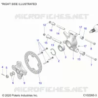 SUSPENSION TRASERA HUBS, CARRIER AND BRAKE DISC