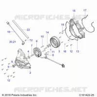 ENGINE, STATOR COVER AND VOLANTE