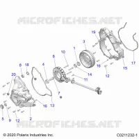 ENGINE, STATOR COVER AND FLYRUEDA