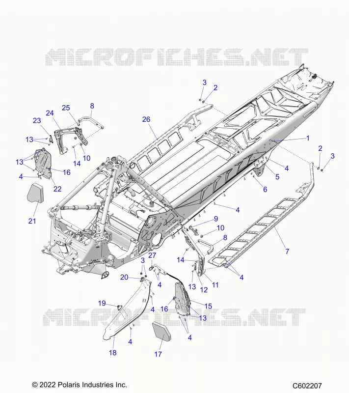 CHASSIS, PROTECCIÃ³N DEL EMBRAGUE,  FOOTRESTS, AND RUNNING BOARDS