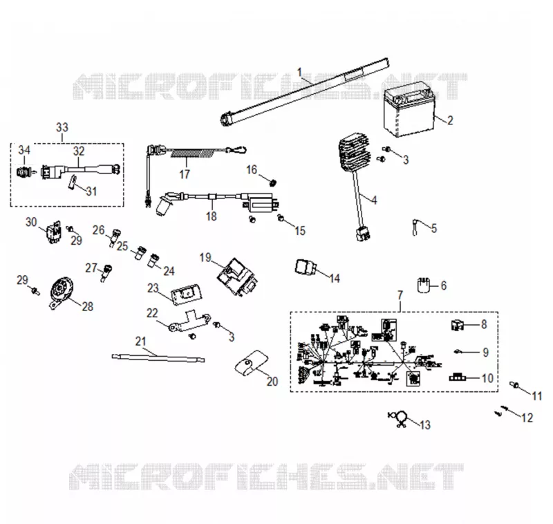 INTERRUPTORES, HARNESS and INDICATORS