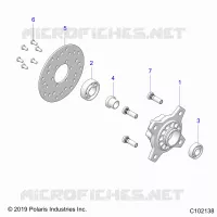 RUEDAS, FRONT HUB AND BRAKE DISK