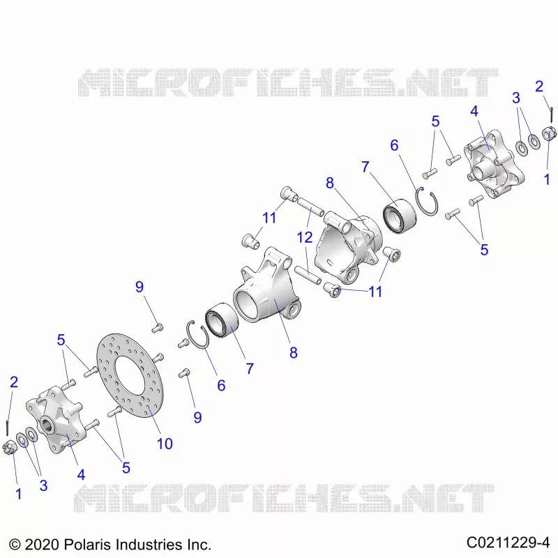 SUSPENSION TRASERA HUBS, CARRIER AND BRAKE DISC