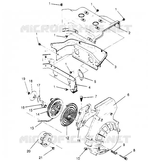VENTILADOR CAJA and  ARRANQUE DE RETROCESO ASSEMBLY SUPER SPORT 0950743 (4928882888C012)