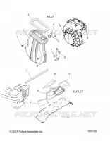 MOTOR, AIR INLET AND OUTLET DUCTS