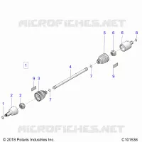 DRIVE TRAIN, TRANSMISION DELANTERA SHAFT