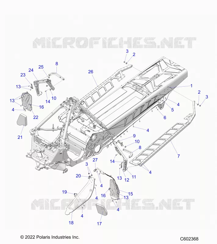 CHASSIS, PROTECCIÃ³N DEL EMBRAGUE, FOOTRESTS, AND RUNNING BOARDS