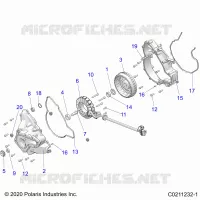 ENGINE, STATOR COVER AND FLYRUEDA