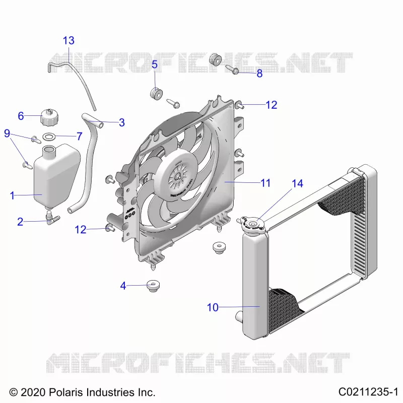 ENGINE, SISTEMA DE REFRIGERACIÃ“N, RADIATOR, FAN & OVERFLOW BOTTLE