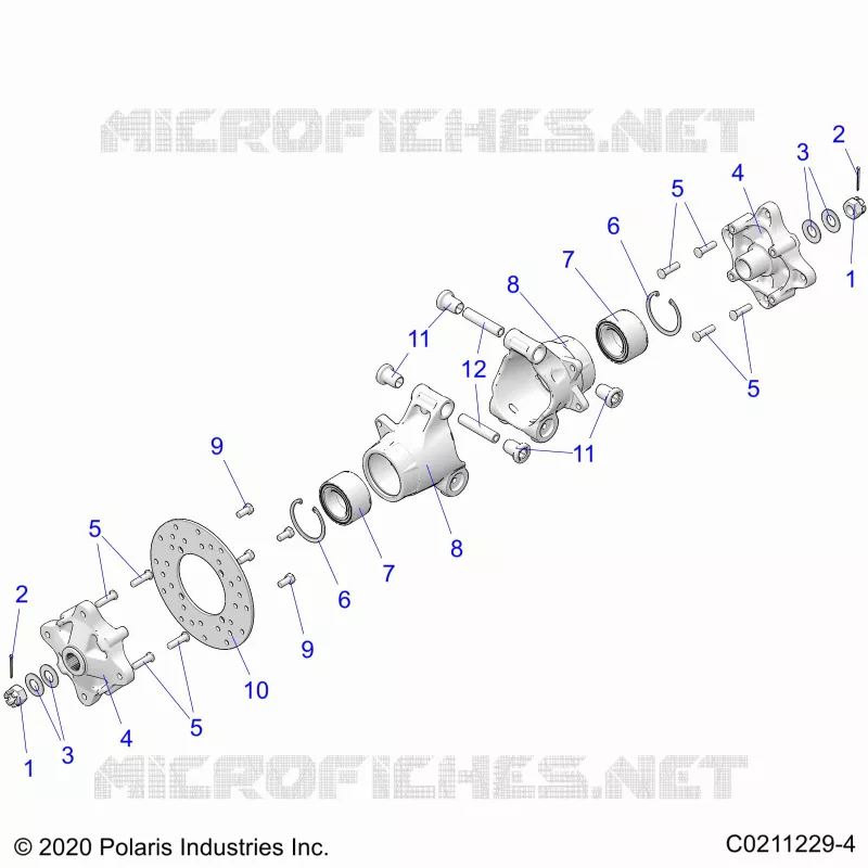 SUSPENSION TRASERA HUBS, CARRIER AND BRAKE DISC