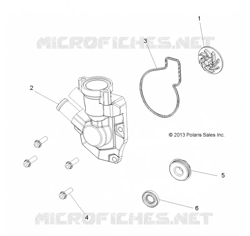 MOTOR, WATERPUMP IMPELLER AND COVER