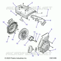 ENGINE, BLOWER HOUSING AND ARRANQUE DE RETROCESO