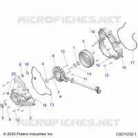 ENGINE, STATOR COVER AND FLYRUEDA