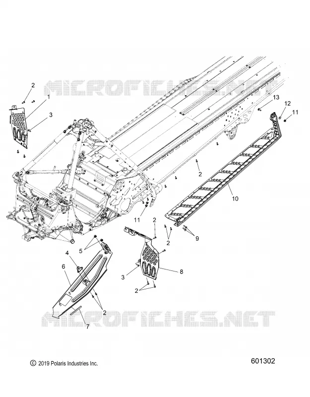 CHASSIS, PROTECCIÃ³N DEL EMBRAGUE, FOOTRESTS, AND RUNNING BOARDS