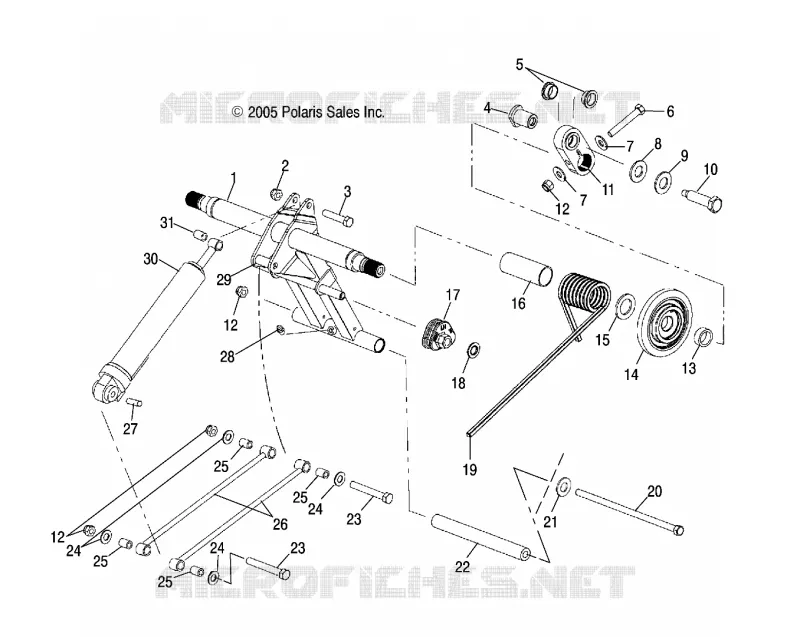 SUSPENSION, TRASERO ARM PAR, and CHOQUE