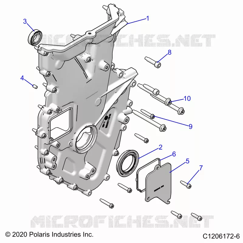 MOTOR, FRONT COVER AND RELATED