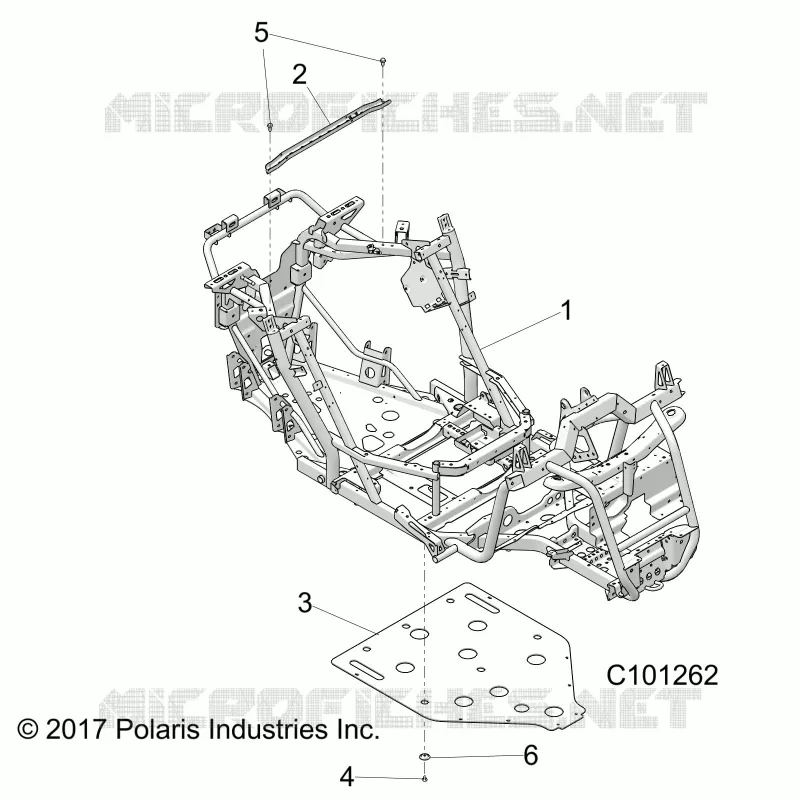 CHASSIS, MARCO PRINCIPAL AND SKID PLATE