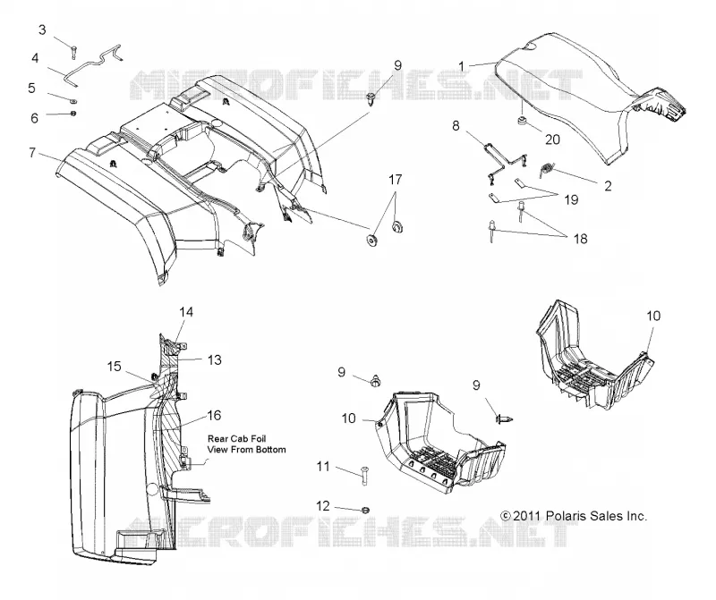 TRASERO CAB, ASIENTO and para pies