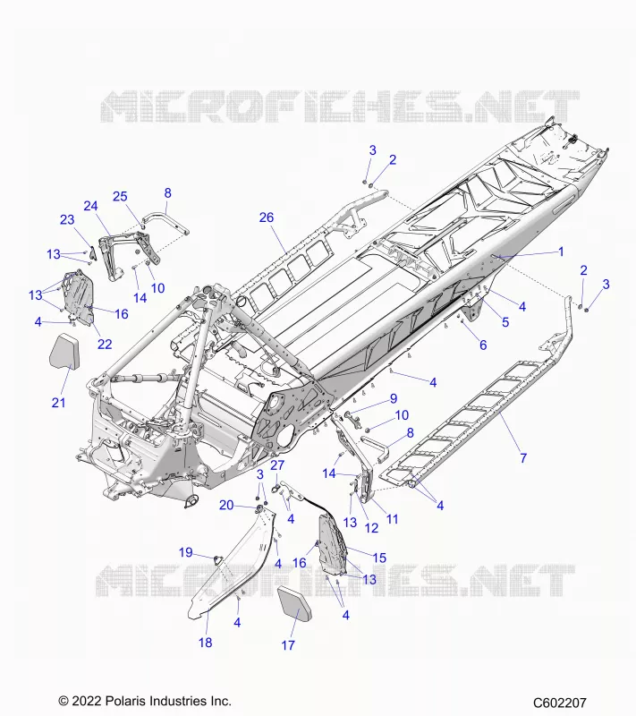 CHASSIS, PROTECCIÃ³N DEL EMBRAGUE,  FOOTRESTS, AND RUNNING BOARDS