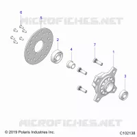 RUEDAS, FRONT HUB AND BRAKE DISK