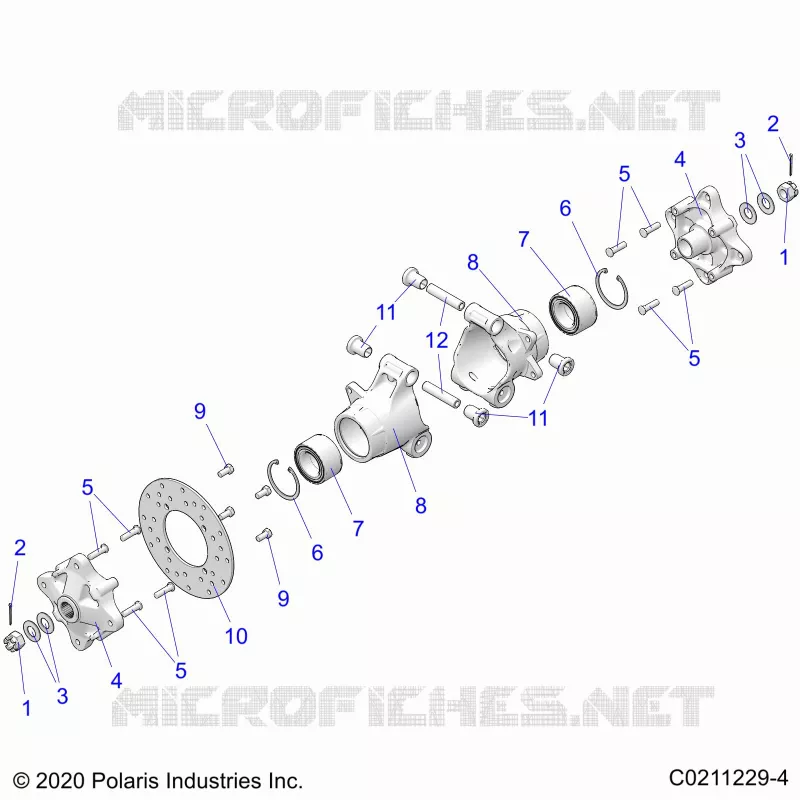 SUSPENSION TRASERA HUBS, CARRIER AND BRAKE DISC