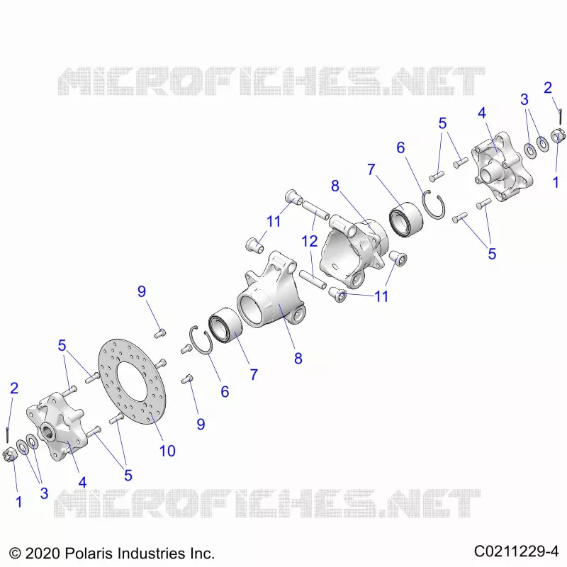 SUSPENSION TRASERA HUBS, CARRIER AND BRAKE DISC