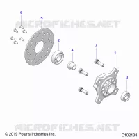 RUEDAS, FRONT HUB AND BRAKE DISK