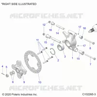 SUSPENSION TRASERA HUBS, CARRIER AND BRAKE DISC