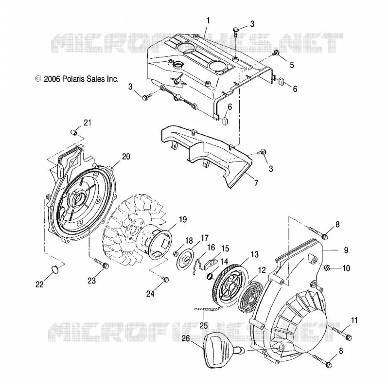 MOTOR, VENTILADOR DE LA CUBIERTA Y EL ARRANQUE DE RETROCESO