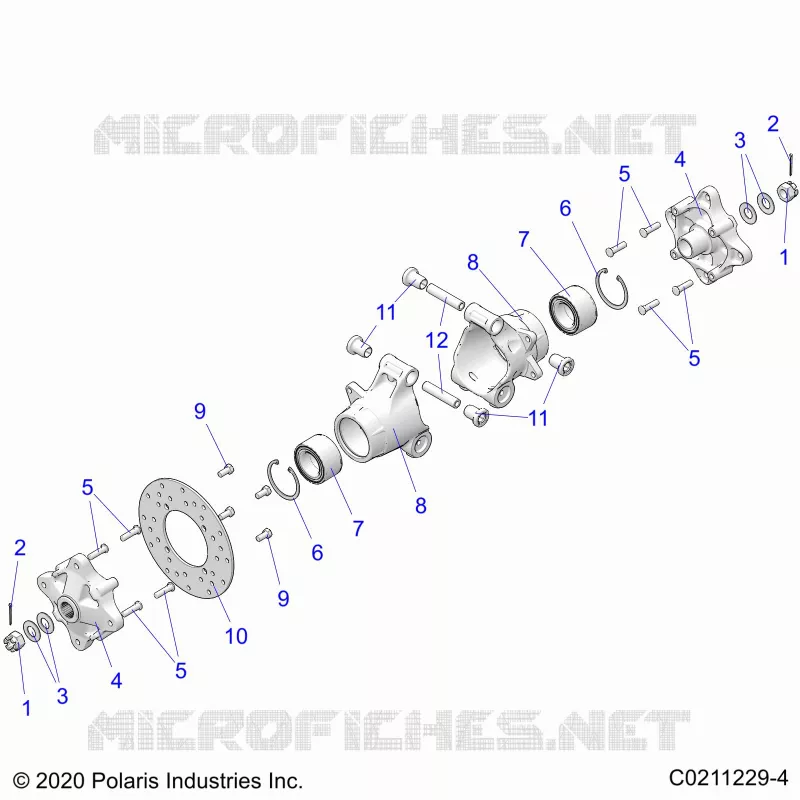 SUSPENSION TRASERA HUBS, CARRIER AND BRAKE DISC