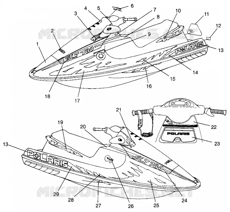 ETIQUETAS SLT 780 B964588 and  Intl. SLT 780 I964588 (4935683568A007)