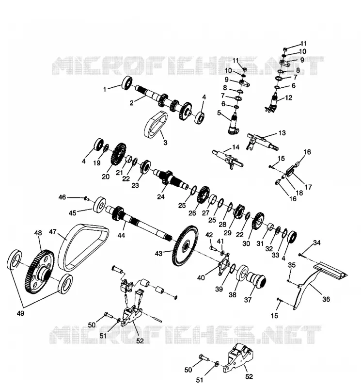 CAJA DE ENGRANAJES (Internal Components) SPORTSMAN 500 W969244 and SWEDISH SPORTSMAN (4936093609C013)