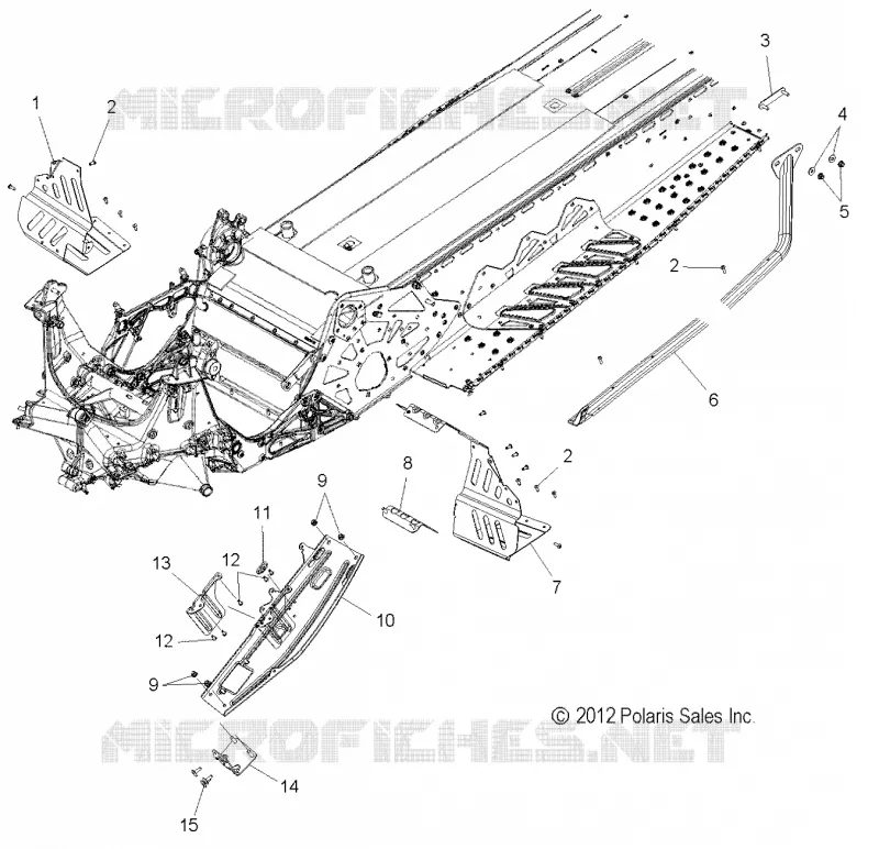 CHASSIS, PROTECCIÓN DEL EMBRAGUE AND FOOTRESTS (144 INCH)