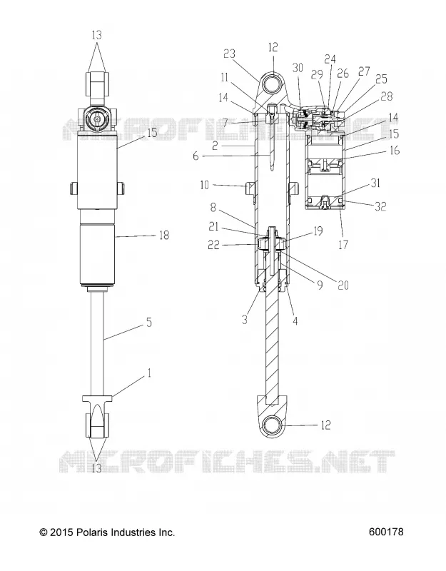 SUSPENSION, SHOCK TRASERO TRACK, HI LO ADJ., SNOW CHECK (7044383)