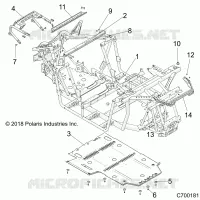 CHASSIS, MARCO PRINCIPAL AND SKID PLATE