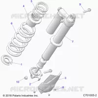 SUSPENSION, REAR MONTAJE DE DESCARGA