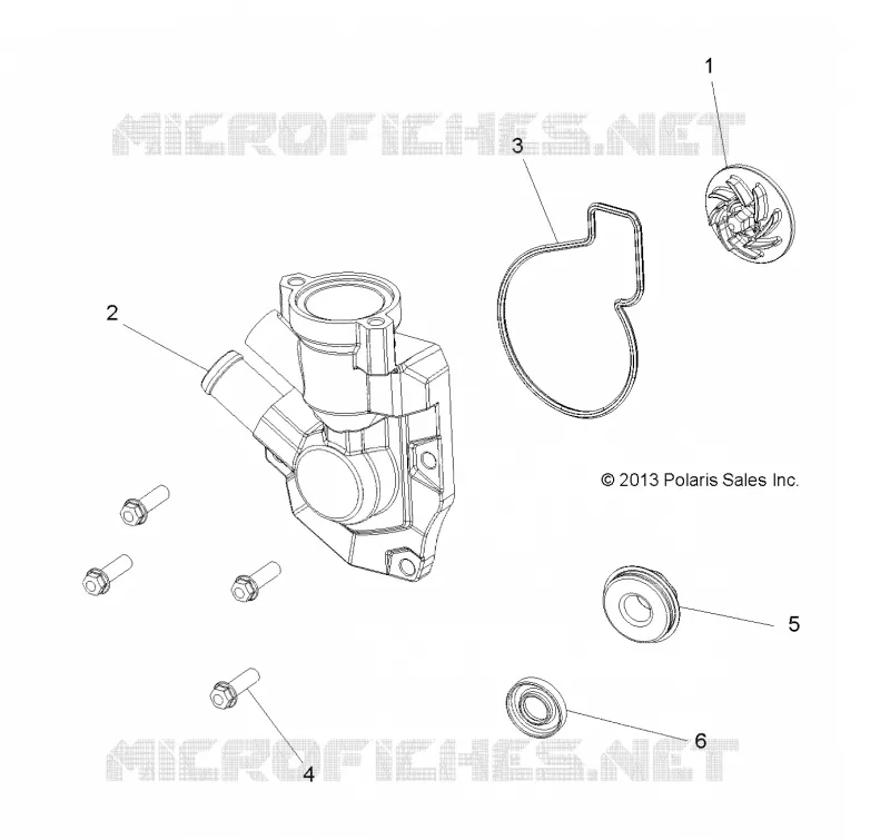 MOTOR, WATERPUMP IMPELLER AND COVER