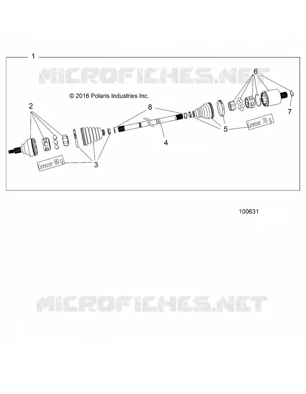 DRIVE TRAIN, TRASERO UNIDAD SHAFT (TO 8/29/16)