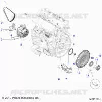 ENGINE, ALTERNADOR, FLYWHEEL, AND STARTER
