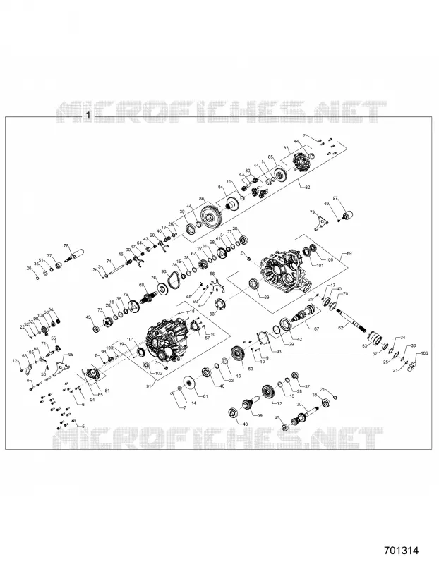 DRIVE TRAIN, PRINCIPAL GEARCASE