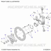 SUSPENSIÃ“N DELANTERA HUB, KNUCKLE AND BRAKE DISC