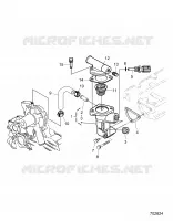 MOTOR, WATER FLANGE AND THERMOSTAT