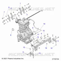 ENGINE, TRANSMISIÃ“N MOUNTING &amp; LONG BLOCK- R23M4U57B4/B9 (C730154)