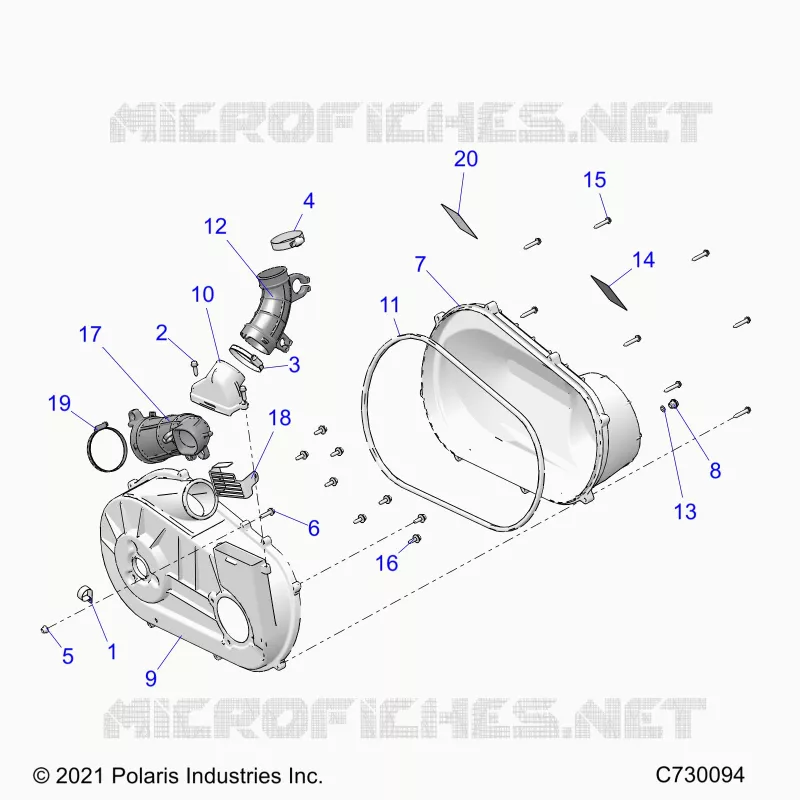 TREN, CLUTCH COVER AND DUCTING